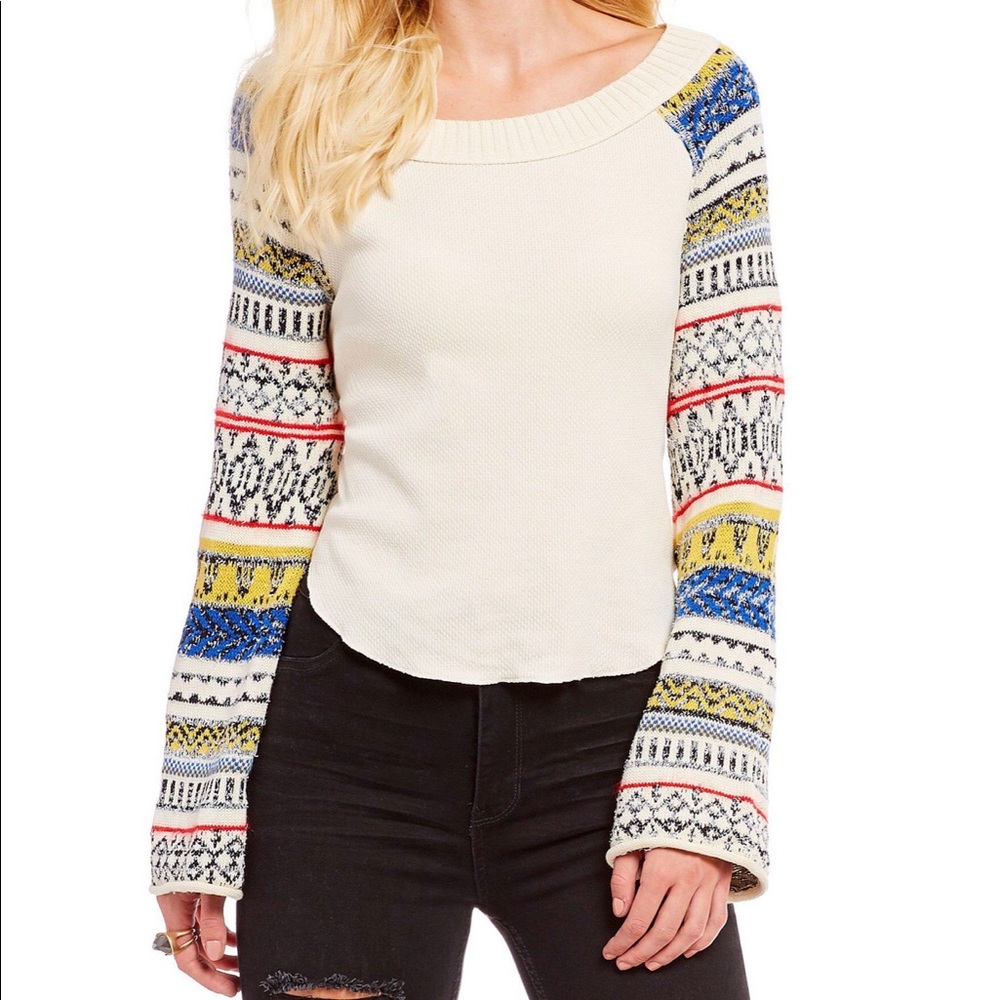 Free People NWT Fairgrounds ivory thermal
